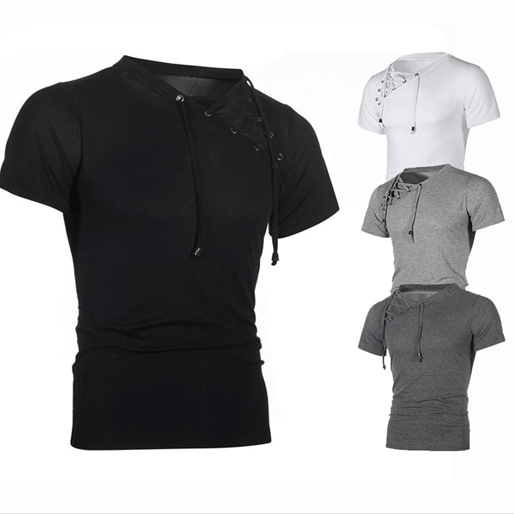 Men's Slanted Lace-Up T-Shirt