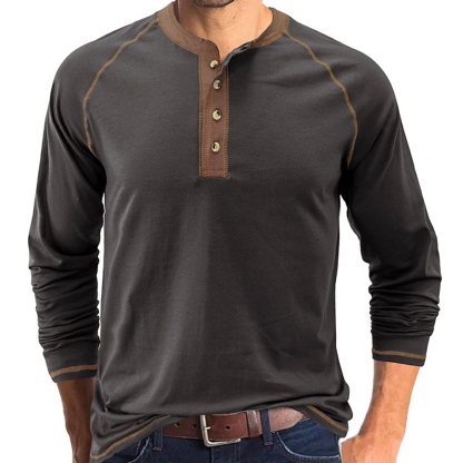 Men's Autumn and Winter Fashion Solid Color Raglan Long Sleeves