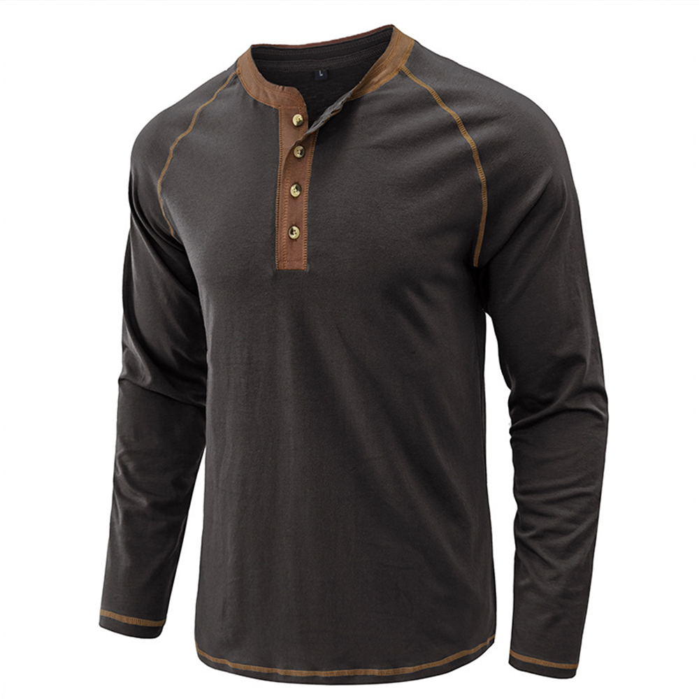 Men's Autumn and Winter Fashion Solid Color Raglan Long Sleeves