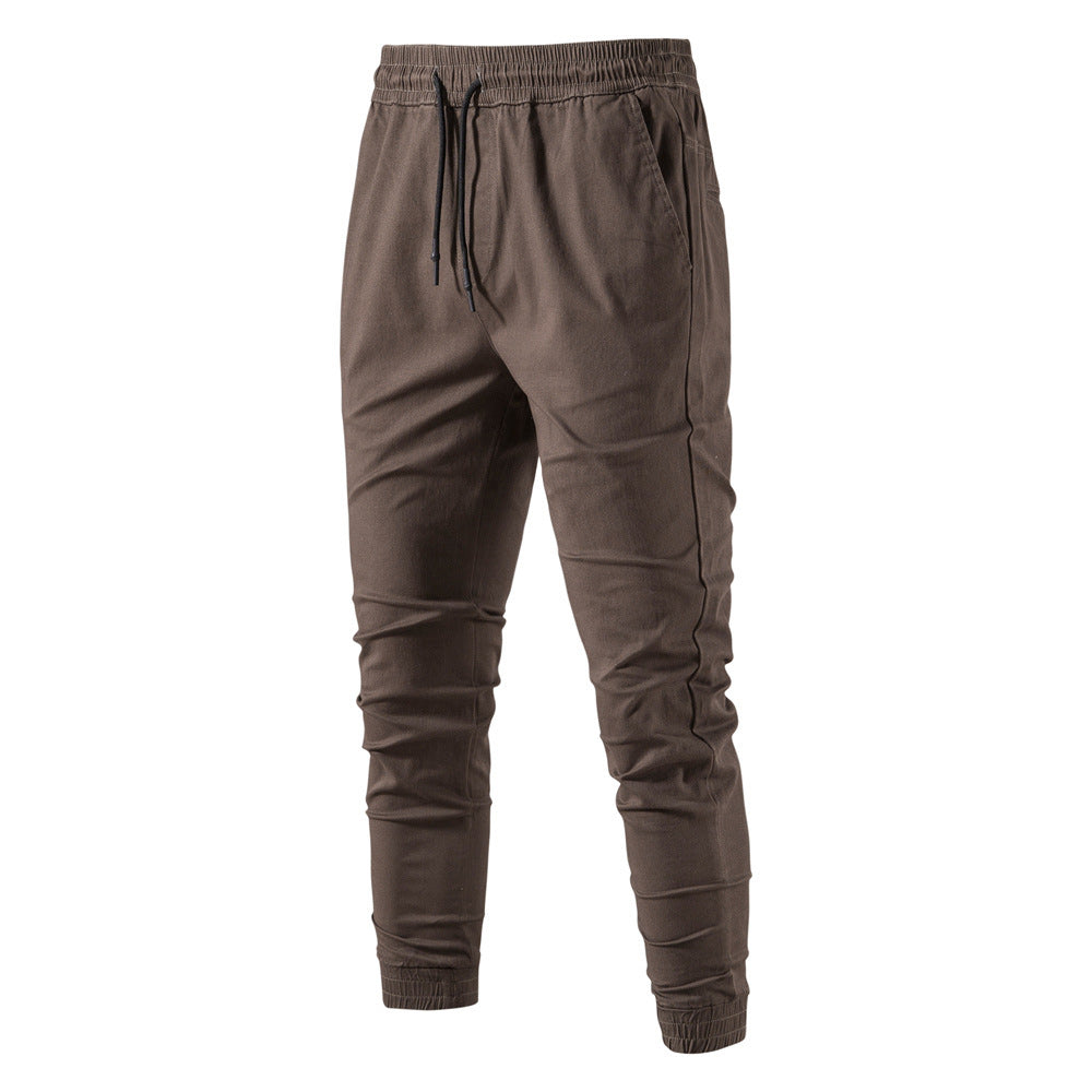 Men's Elastic Waist Tie Cargo Pants
