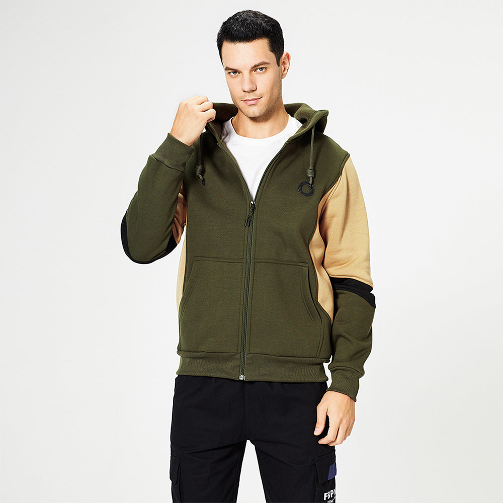 New Men's Fashion Colorblock Contrast Cardigan