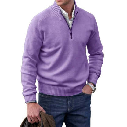 Diggetty Men's Fashion Stand Collar Zipper Thermal Sweater