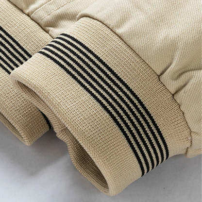 Fashion Men's Rib Neck Solid Jacket