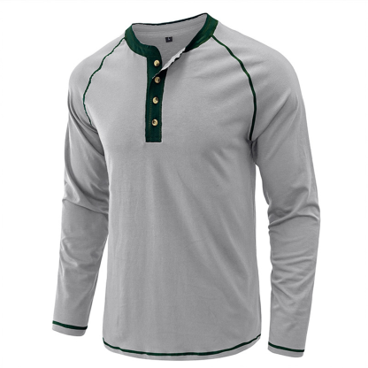 Men's Autumn and Winter Fashion Solid Color Raglan Long Sleeves